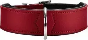 Ошейник Hunter Collar Basic 65 nickel (51-58,5 см) кожа красный/черный для собак