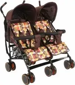 Коляска трость BAMBOLA для двойни BamBola Pallino кофе (hp-306s)