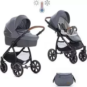 Коляска 2 в 1 Noordi 2 в 1 Fjordi Sport Melange Leather Pebble 846 термолюлька с багажной сумкой