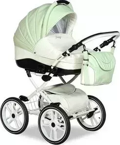 Коляска 2 в 1 Indigo 2 в 1 INDIGO 17 S Plus 14" S 11 (белый+фисташковый)