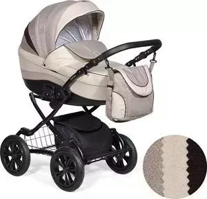 Коляска 2 в 1 Indigo 2 в 1 INDIGO 18 Plus 12" 47 (бежевый+св.бежевый+коричневый)