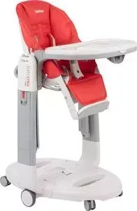 Стул для кормления PEG-PEREGO TATAMIA FOLLOW ME FRAGOLA, (красный/эко-кожа)