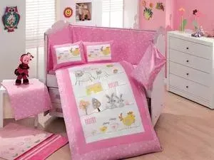 Комплект детского постельного белья Hobby home collection с одеялом поплин ZOO, розовый, 100% Хлопок