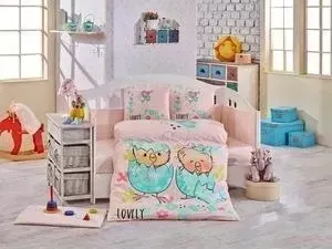 Комплект детского постельного белья Hobby home collection с одеялом поплин LOVELY, минт, 100% Хлопок