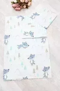 Комплект в кроватку Amaro Baby в 3 предмета 1,5 спальный TIME TO SLEEP (В лесу, серый)