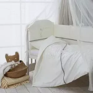 Комплект в кроватку Perina в Le Petit Bebe 3 предмета Молочно-оливковый