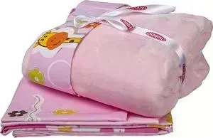 Комплект детского постельного белья Hobby home collection поплин с покрывалом PUFFY, розовый, 100% Хлопок, Покрывало - 100% Полиэстер