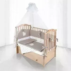Комплект в кроватку Pituso в Мишка зайка 6пр серый 120x60 p09g1