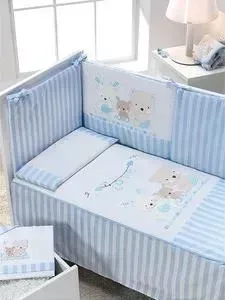 Комплект в кроватку INTER BABY в 3 пред love azul, голубой, 60х120 см 91326-r-01