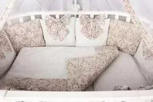 Комплект в кроватку AmaroBaby в Premium 18 предметов (6+12 бортиков) ЭЛИТ (бязь, кофе)
