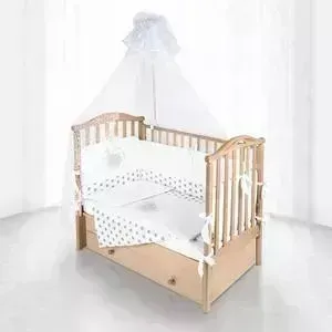 Комплект в кроватку Pituso в Мишка зайка 6пр белый 120x60 p09w1