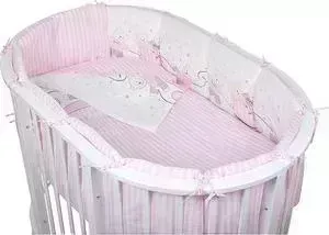 Комплект Pituso для овальной кроватки Мишки 6 пр розовый (мр 605)