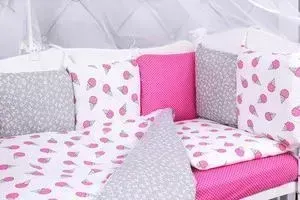 Комплект в кроватку AmaroBaby в 15 предметов (3+12 подушек-бортиков) SWEET (бязь)