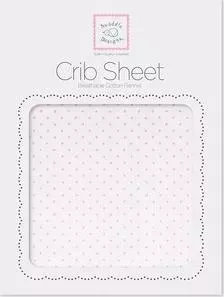 Детская простынь SwaddleDesigns Fitted Crib Sheet Lt. PP w/PP Dots (SD-157PP)