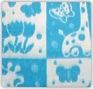 Одеяло байковое Осьминожка х/б 100*132 голубой