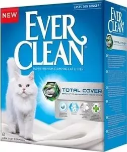 Наполнитель Ever Clean Total Cover с микрогранулами двойного действия комкующийся для кошек 6л