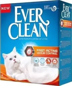 Наполнитель Ever Clean Fast Acting мгновенный контроль запахов комкующийся для кошек 6л