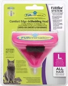 Насадка FURminator FURflex deShedding Head L Comfort Edge Large Cat All Hair против линьки для крупных кошек с любой длиной шерсти