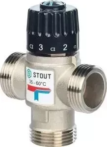 Смесительный клапан STOUT термостатический для систем и ГВС 1 НР 35-60°С KV 1.6 (SVM-0020-166025)
