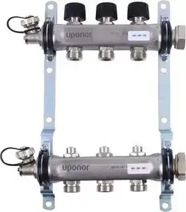 Коллекторная группа UPONOR SMART S с клапанами стальной 1х3/4 евроконус на 3 выхода (1088046)
