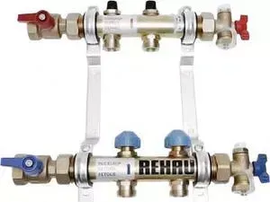 Коллекторная группа REHAU 1"х3/4" 2 выходов HKV без расходомера с вентилями (218021)
