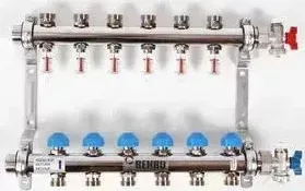 Коллекторная группа REHAU 1"х3/4" 6 выходов HKV-D с расходомером и термостатическими вентилями (208061)