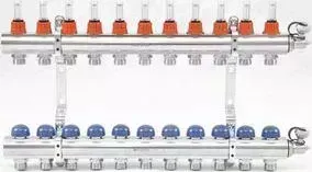 Коллекторная группа Uni-Fitt 1"х3/4" 11 выходов с расходомерами и термостатическими вентилями (440E4311)