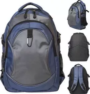 Рюкзак городской ACTION , размер 45x28x13 см, мягкая спинка, синий с черным, унисекс