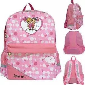 Рюкзак ACTION LOVE IS , разм. 40 x 33 x 12 , рельефная спинка, светоот. элементы, розовый