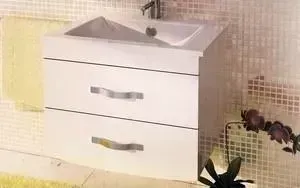 Тумба с раковиной Comforty с Лаура 75-2 белый глянец (4136348)