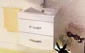 Тумба с раковиной Comforty с Лаура 60-2 белый глянец (3129351)