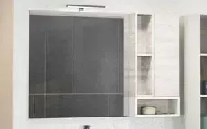 Зеркальный шкаф Comforty Прага 120 дуб белый правый (4136262)