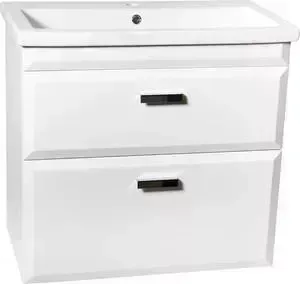 Тумба с раковиной Style line с Лотос Люкс 80 белая (2000949055145, S-UM-COM80/1-w)