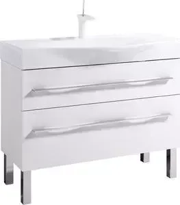 Тумба с раковиной Aqwella с 5 Stars Milan 100x40 белая (Mil.01.10/2n/W + Ber.10.04.D)