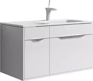 Тумба с раковиной Aqwella с 5 Stars Malaga 91,5x45 белая (Mal.01.09/R + Mal.09.04.D-R)