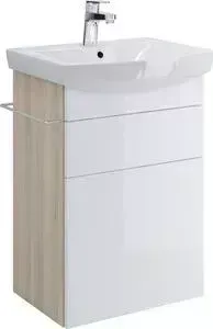 Тумба с раковиной CERSANIT с Smart 50 корпус ясень, фасад белый (B-SU-SMA-CA50/Wh, S-UM-CAR50/1-w)