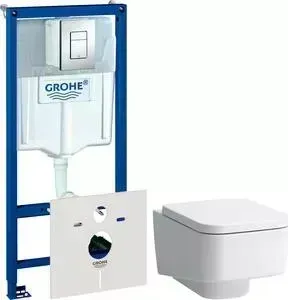 Комплект унитаза с инсталляцией Laufen Pro S с Grohe, кнопкой, сиденьем микролифт (8.2096.2.000.000.1, 38775001, 8.9196.1.000.000.1)