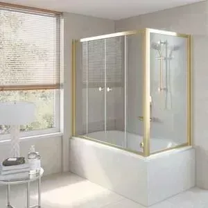 Душевая шторка на ванну Vegas Glass Z2V+ZVF 150*75 09 01 профиль золото стекло прозрачное