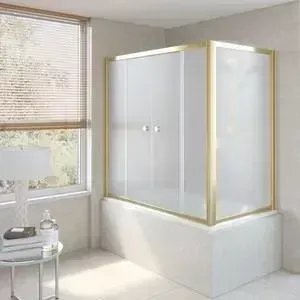 Душевая шторка на ванну Vegas Glass Z2V+ZVF 160*80 09 10 профиль золото стекло сатин