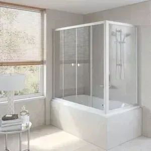 Душевая шторка на ванну Vegas Glass Z2V+ZVF 170*85 07 01 профиль матовый хром стекло прозрачное