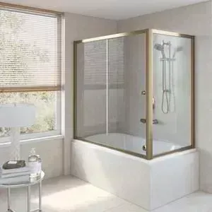 Душевая шторка на ванну Vegas Glass ZV+ZVF 150*85 05 01 профиль бронза стекло прозрачное