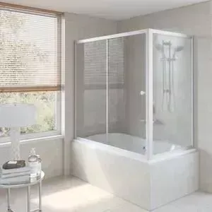 Душевая шторка на ванну Vegas Glass ZV+ZVF 180*90 07 01 профиль матовый хром стекло прозрачное