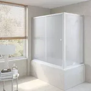 Душевая шторка на ванну Vegas Glass ZV+ZVF 180*80 07 10 профиль матовый хром стекло сатин