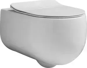 Унитаз подвесной Kerasan Flo Slim 3111 безободковый, с сиденьем микролифт