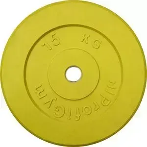 Диск обрезиненный ProfiGym d 31 мм желтый 15,0 кг