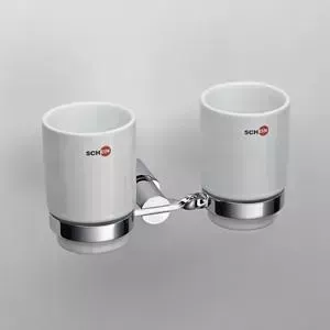 Стакан Schein керамика двойной к стене (054C) хром