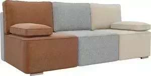 Диван Лига Диванов Радуга рогожка коричневый/серый/бежевый