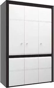 Шкаф для одежды Олимп 3-х дверный Камила венге/ДВПО венге/белый глянец снег