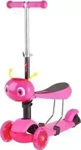 Самокат NOVATRACK Disco-kids, детский трансформер розовый 120S. DISCOKIDS. PN9