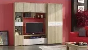 Набор мебели Олимп Нельсон дуб сонома/белый/белый глянец снег